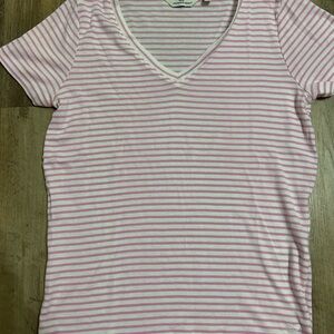Vineyard Vines Pink and White Striped Short Sleeve Tee